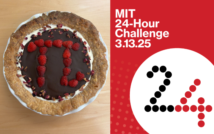 Chocolate pie with raspberries in shape of Pi