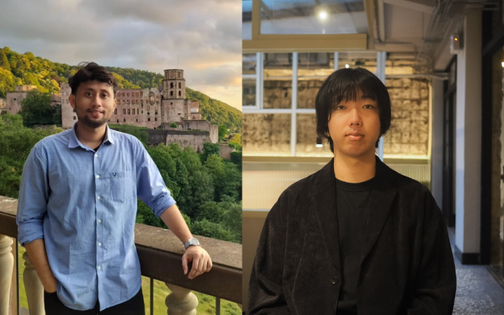 Two side by side photos of Sourav Ghosh and Kotaro Tomuro, winners of the 2025 Amon Award