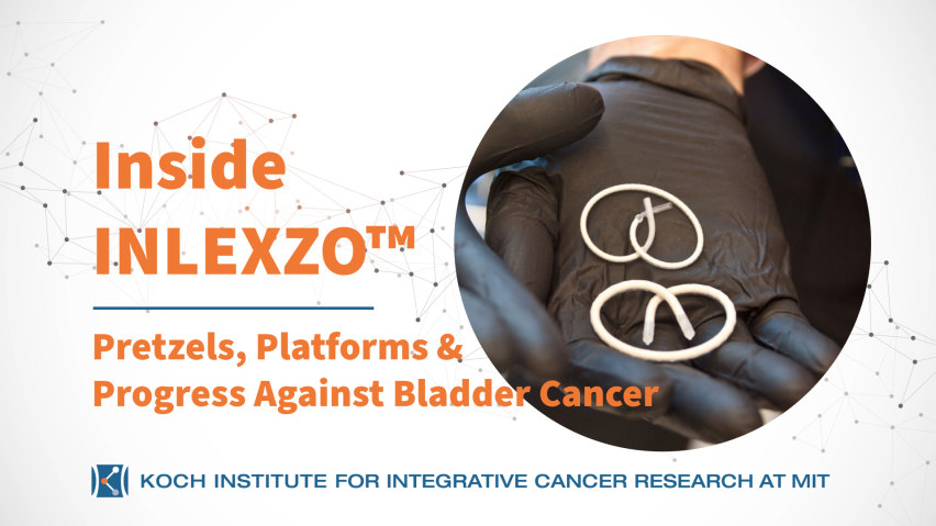 Event title with inset picture of pretzel shaped device in black gloved hand