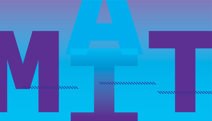 blue and purple graphic with the letters MIT and AI