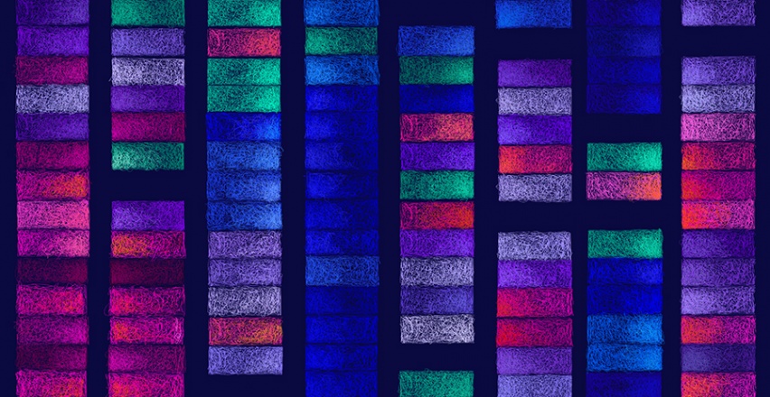 a multicolored grid of rectangles