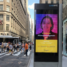 Angelika Amon's image on a New York City billboard