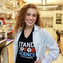 Lauren Stopfer in the lab
