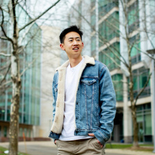 Daniel Zhang outside on the MIT campus