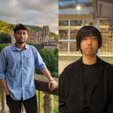 Side by side headshots of Sourav Ghosh and Kotaro Tomuro, winners of the 2025 Angelika Amon Young Scientist Award