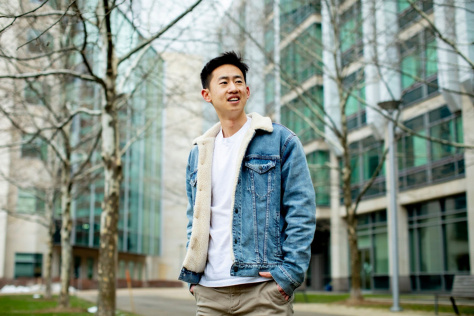 Daniel Zhang outside on the MIT campus