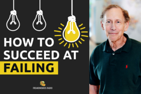 how to succeed at failing podcast cover image and a photo of Bob Langer