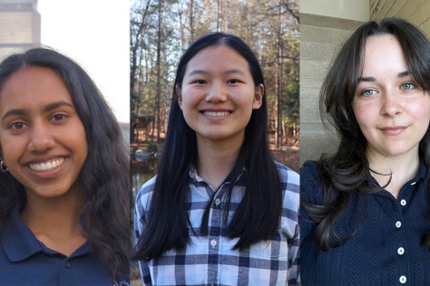 Collage of headshots of three women