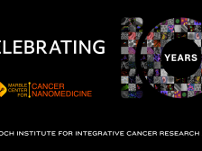 Tiled research images form a 10 over a black background